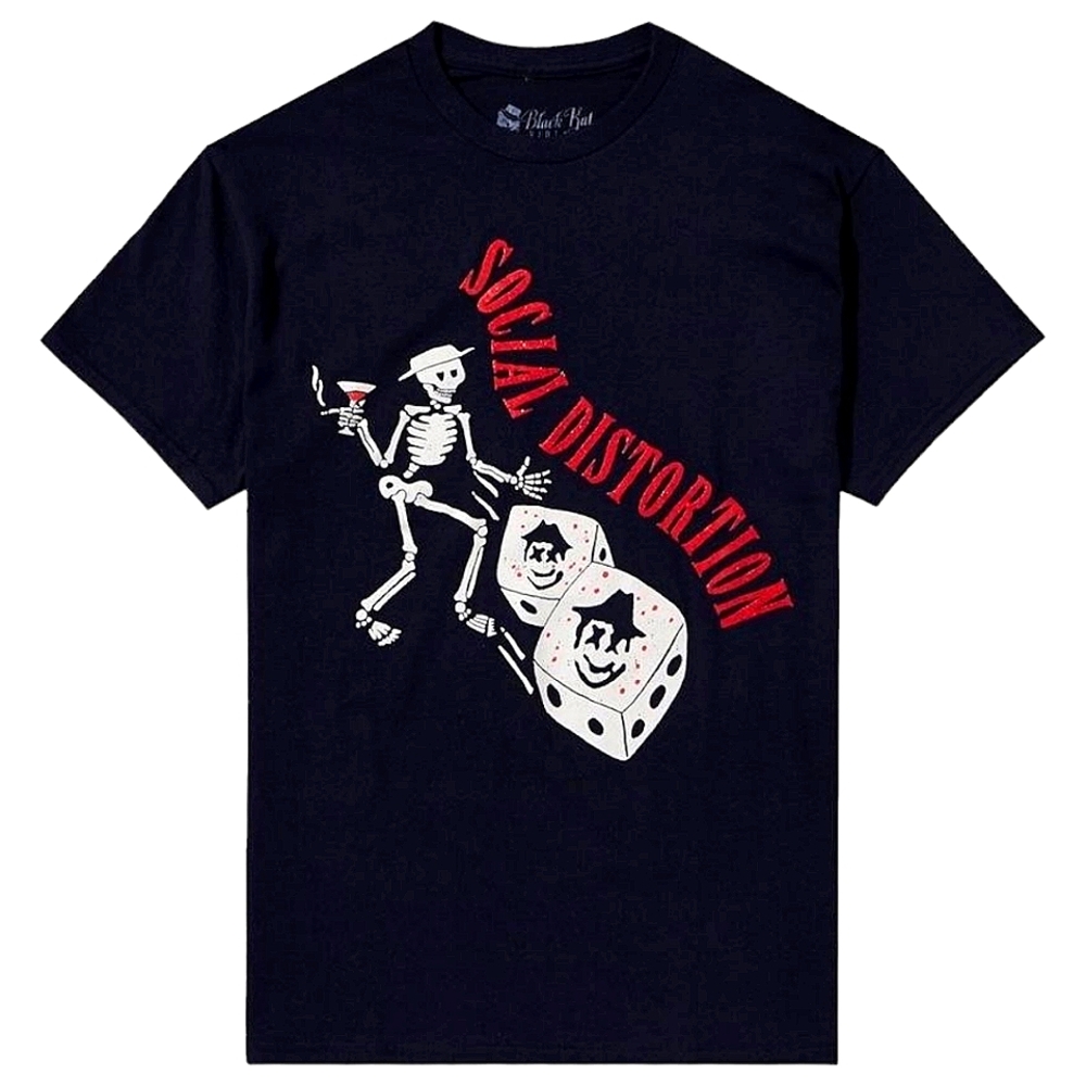 NWT Hot Topic Social Distortion Skelly Glitter Logo Boyfriend Fit Girls T-Shirt